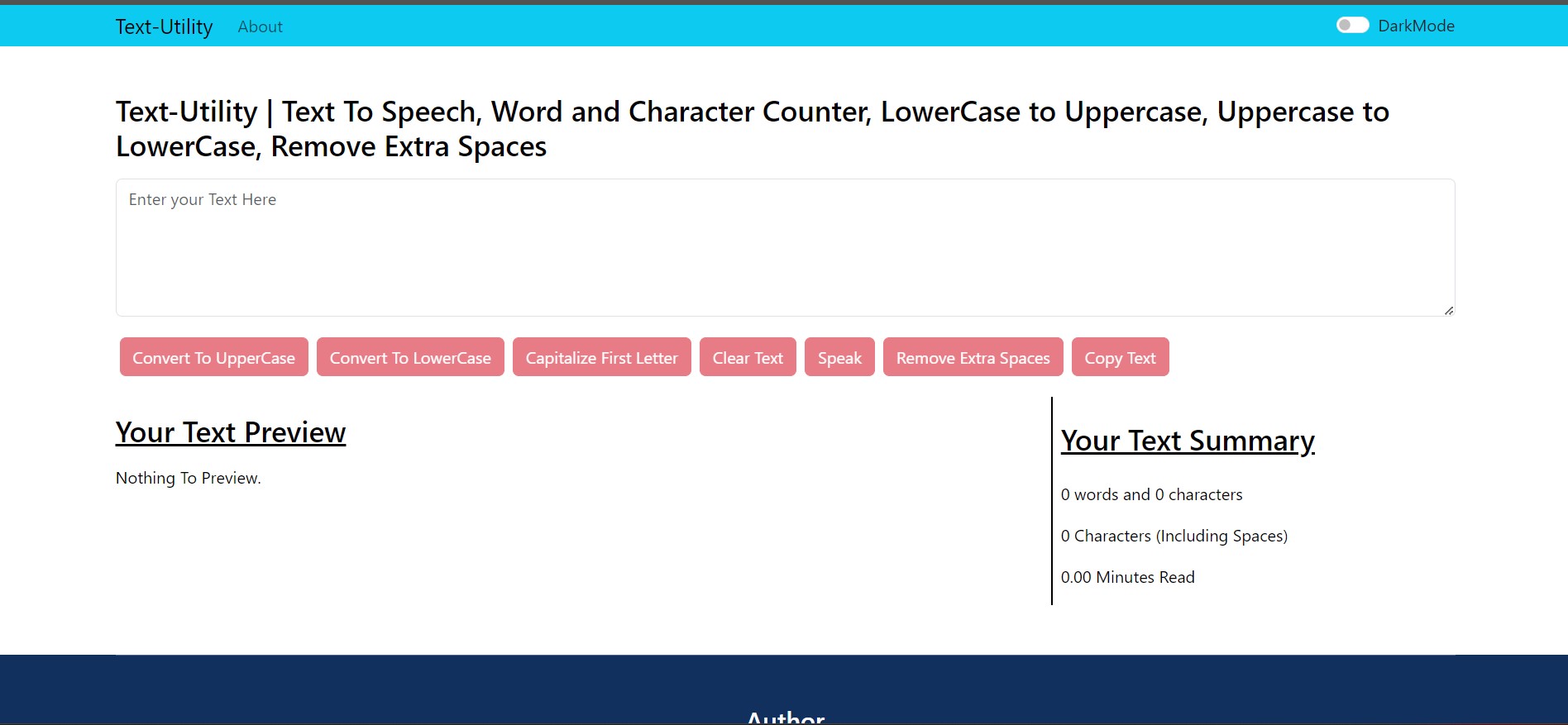 A Text Utility Aashish Portfolio